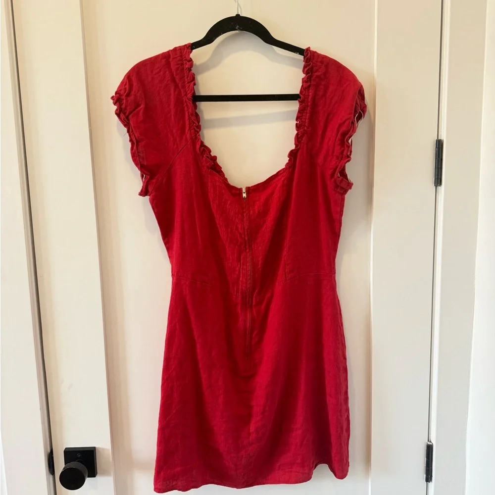 Reformation Red Linen Mini Dress - Picture 9 of 9